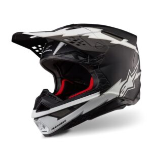 CASCO ALPINESTAR SUPERTECH S-M10 AMPRESS BLACK WHITE MATT
