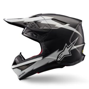CASCO ALPINESTAR SUPERTECH S-M10 AMPRESS BLACK WHITE MATT