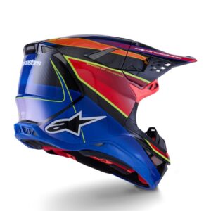 CASCO ALPINESTAR SUPERTECH S-M10 ERA BLUE RED YELLOW FLUO GLOSSY