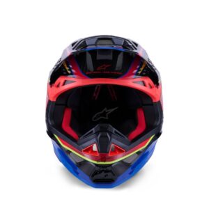 CASCO ALPINESTAR SUPERTECH S-M10 ERA BLUE RED YELLOW FLUO GLOSSY