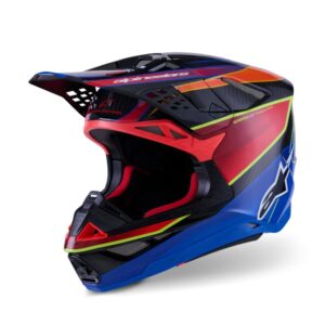 CASCO ALPINESTAR SUPERTECH S-M10 ERA BLUE RED YELLOW FLUO GLOSSY