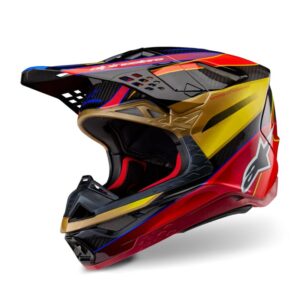 CASCO ALPINESTAR SUPERTECH S-M10 ERA GOLD YELLOW RIO RED GLOSSY