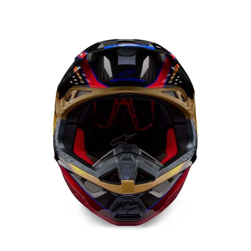 CASCO ALPINESTAR SUPERTECH S-M10 ERA GOLD YELLOW RIO RED GLOSSY