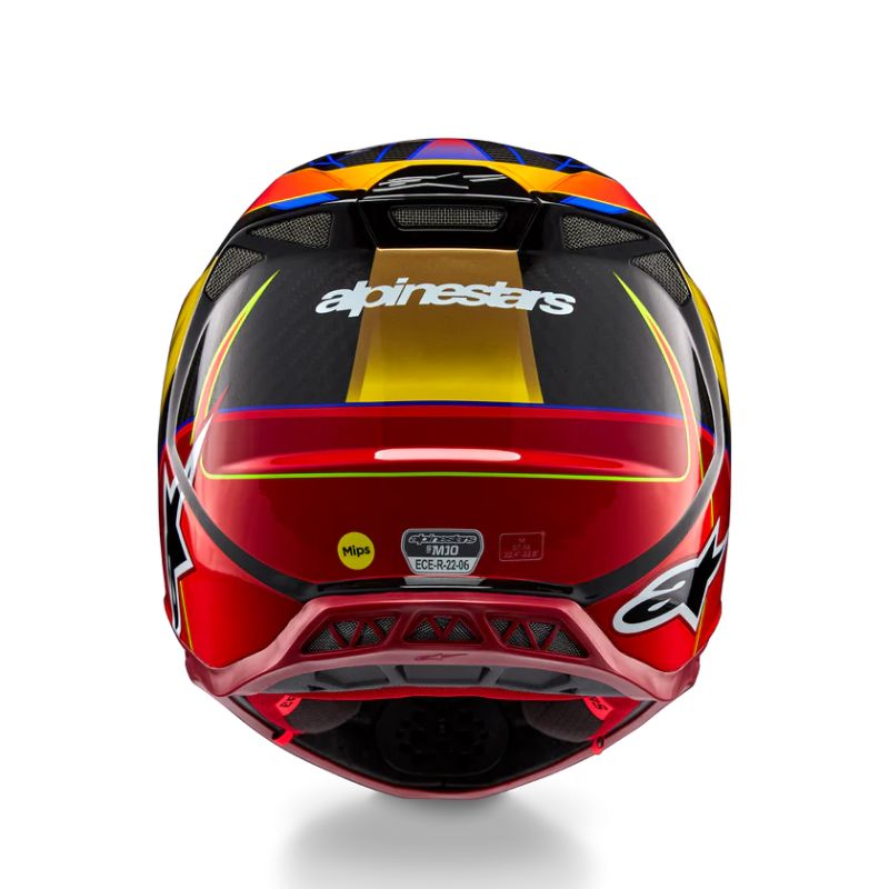 CASCO ALPINESTAR SUPERTECH S-M10 ERA GOLD YELLOW RIO RED GLOSSY