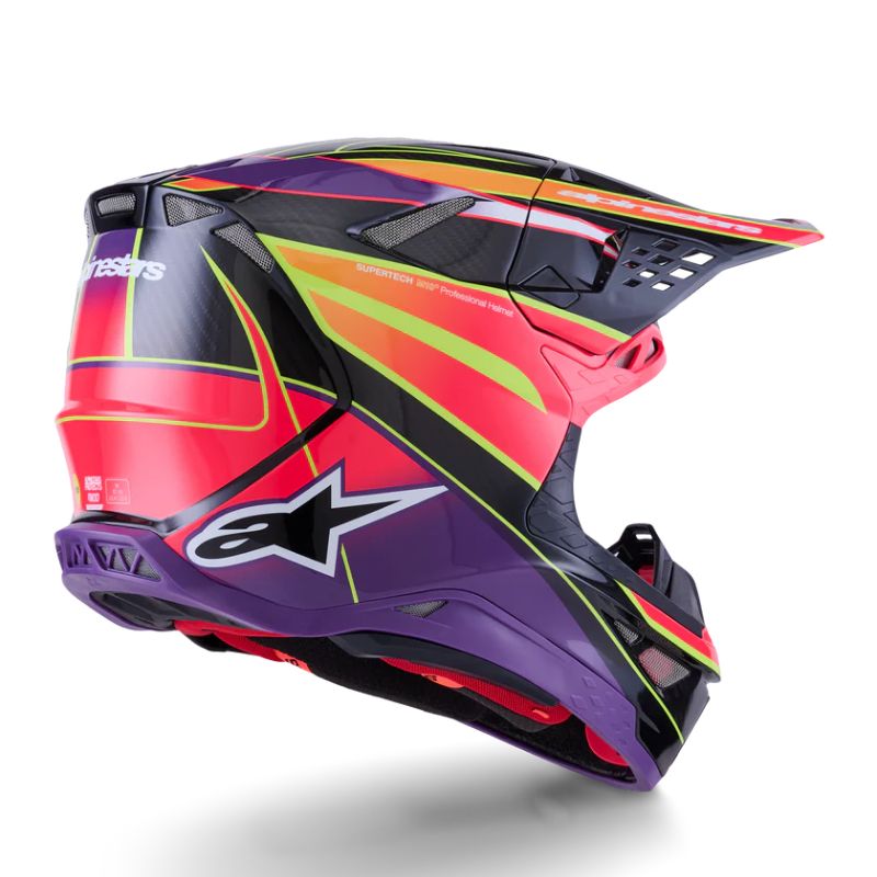 CASCO ALPINESTAR SUPERTECH S-M10 ERA PINK VIOLET YELLOW FLUO GLOSSY