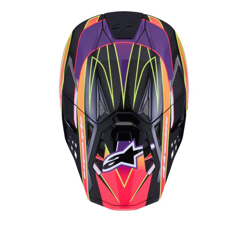 CASCO ALPINESTAR SUPERTECH S-M10 ERA PINK VIOLET YELLOW FLUO GLOSSY
