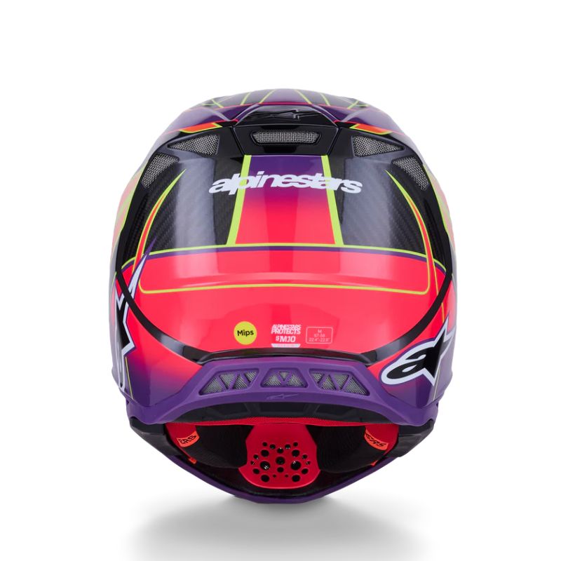 CASCO ALPINESTAR SUPERTECH S-M10 ERA PINK VIOLET YELLOW FLUO GLOSSY
