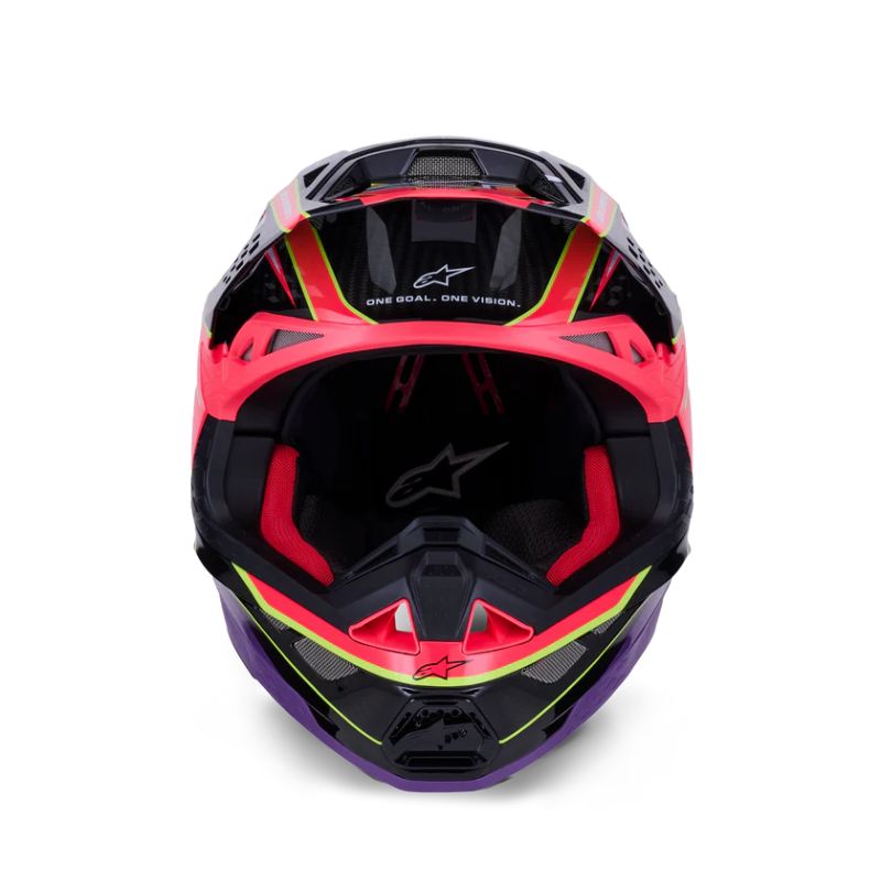 CASCO ALPINESTAR SUPERTECH S-M10 ERA PINK VIOLET YELLOW FLUO GLOSSY