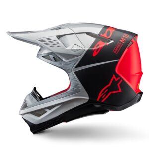 CASCO ALPINESTAR SUPERTECH S-M10 FLOOD SILVER BLACK ORANGE FLUO M&G