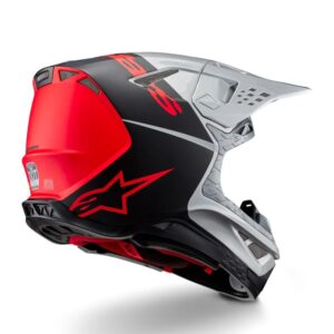 CASCO ALPINESTAR SUPERTECH S-M10 FLOOD SILVER BLACK ORANGE FLUO M&G