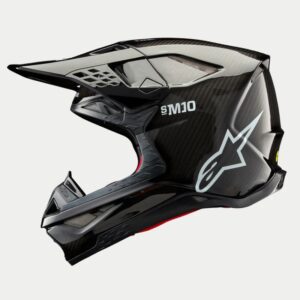 CASCO ALPINESTAR SUPERTECH S-M10 SOLID BLACK GLOSSY CARBON