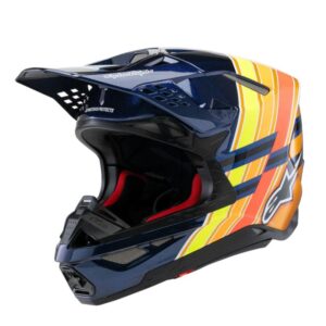 CASCO ALPINESTAR SUPERTECH S-M10 TLD EDITION 25 ECE 22.06 DARK BLUE ORG YLW FLUO RED GLOSSY