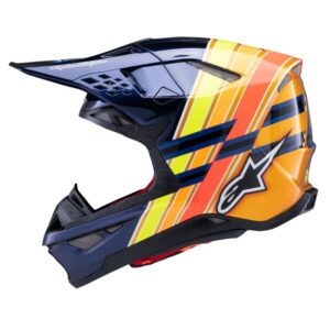 CASCO ALPINESTAR SUPERTECH S-M10 TLD EDITION 25 ECE 22.06 DARK BLUE ORG YLW FLUO RED GLOSSY