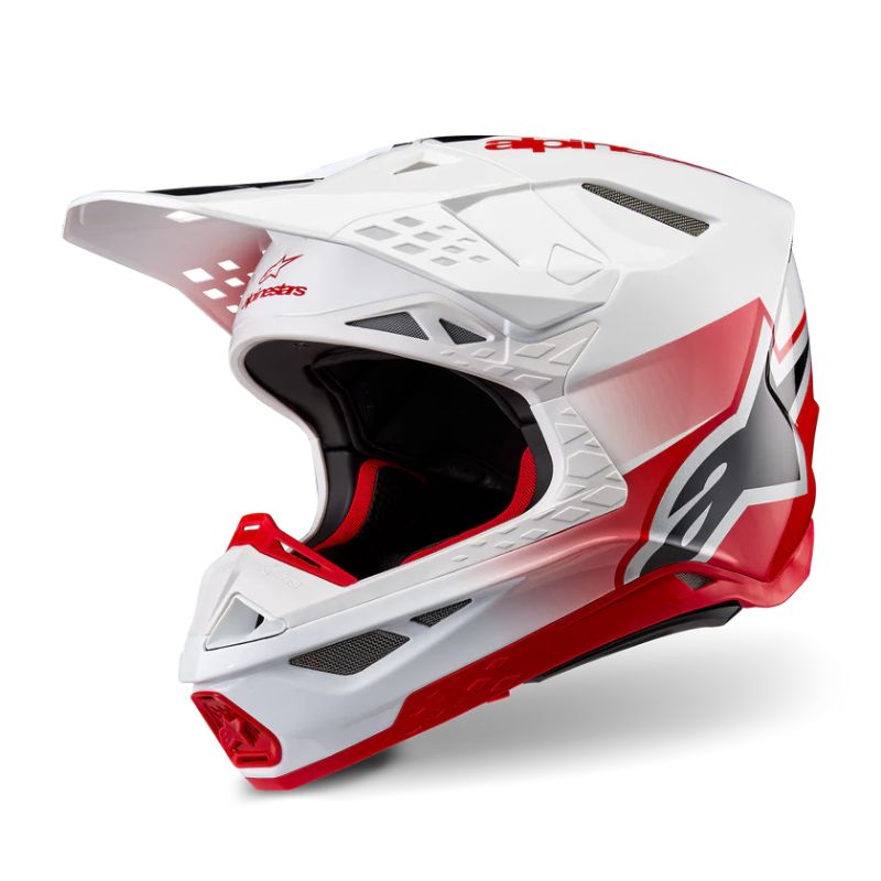CASCO ALPINESTAR SUPERTECH S-M10 UNITE RED WHITE GLOSSY