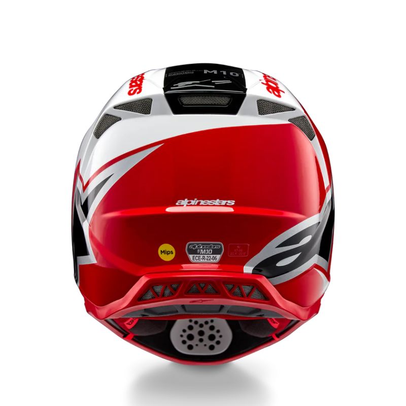 CASCO ALPINESTAR SUPERTECH S-M10 UNITE RED WHITE GLOSSY
