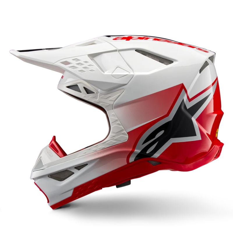 CASCO ALPINESTAR SUPERTECH S-M10 UNITE RED WHITE GLOSSY