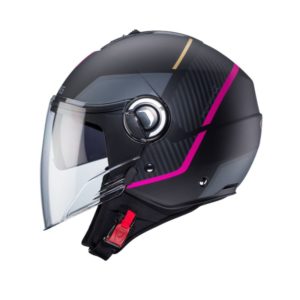 Casco CABERG RIVIERA V4X GEO MATT BLACK/FUCHSIA/ANTHRACITE