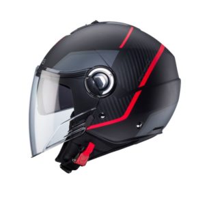 Casco CABERG RIVIERA V4X GEO MATT BLACK/RED/ANTHRACITE