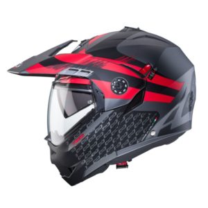 Casco CABERG TOURMAX X SARABE MATT GUN METAL/BLACK/RED