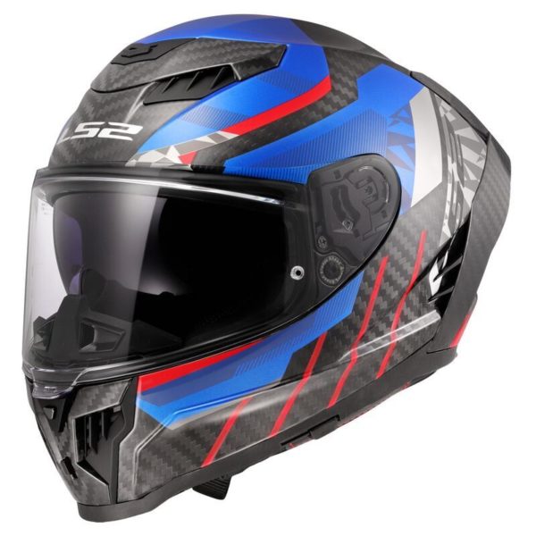 CASCO LS2 FF807 DRAGON TRAX BLUE RED