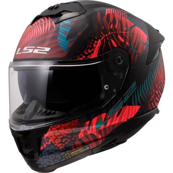 CASCO LS2 FF808 STREAM II JUNGLE MATT BLACK PINK BLUE