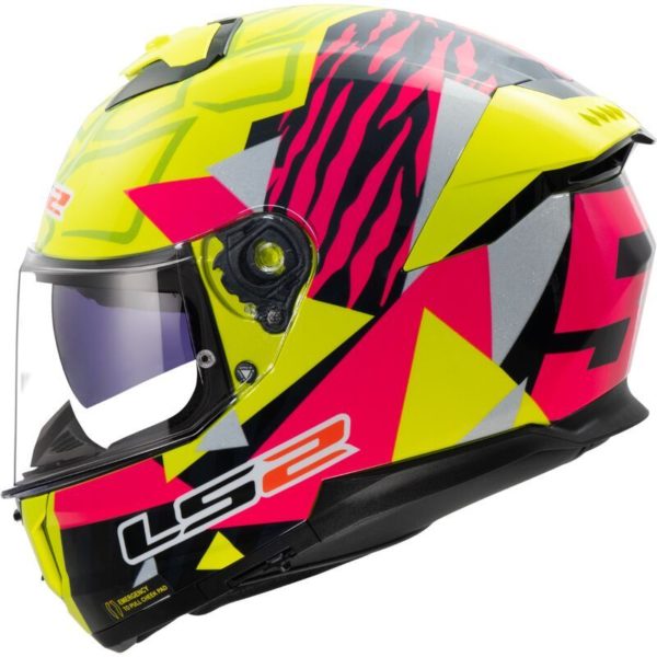 CASCO LS2 FF808 STREAM II TIGER H-V YELLOW PINK-06