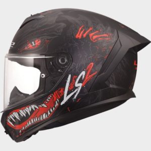 CASCO LS2 FF820 RAPID III KAIJU II BLACK RED WHITE