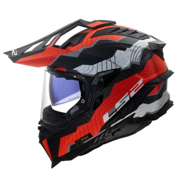 CASCO LS2 MX701 EXPLORER C TRICK WHITE RED-06