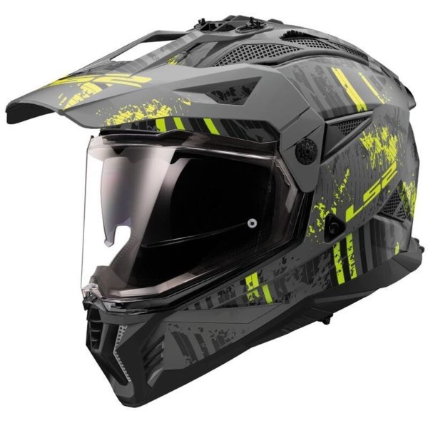 CASCO LS2 MX702 PIONEER II CRAZY M.BLACK H-V YELL.-06