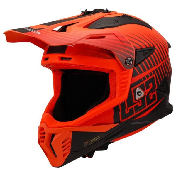 CASCO LS2 MX708 FAST II DUCK M.H-V ORANGE RED-06