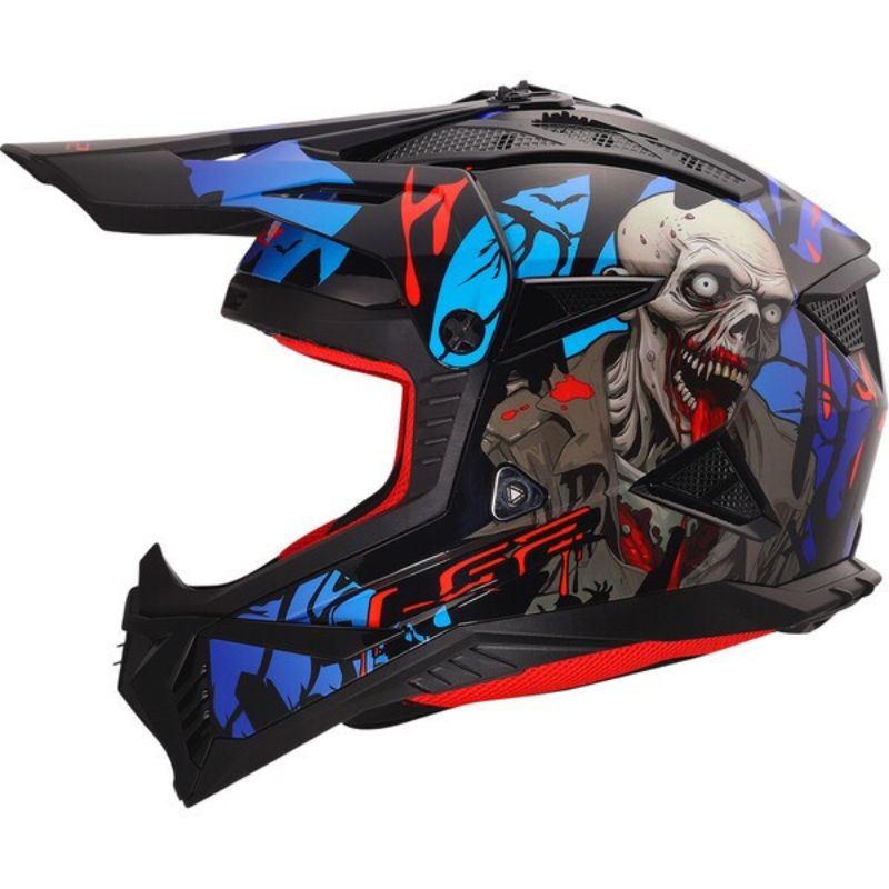 CASCO LS2 MX708 FAST II ZOMBIE II BLACK RED BLUE-06