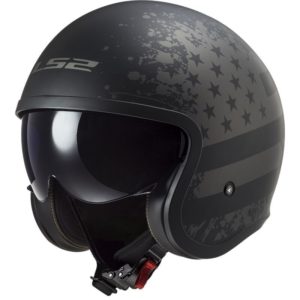 CASCO LS2 OF599 SPITFIRE II MATT BLACK FLAG-06