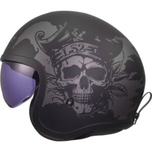 CASCO LS2 OF599 SPITFIRE II WILLY BLACK GREY-06