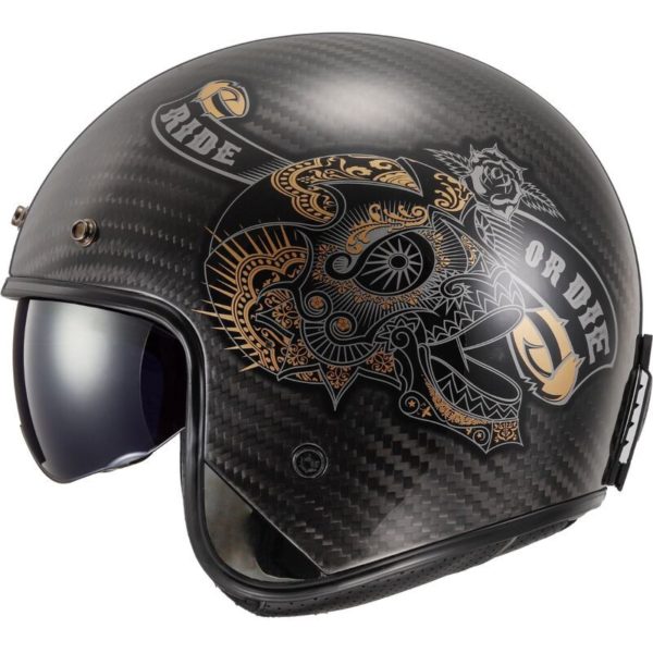 CASCO LS2 OF599 SPITFIRE II JEANS TITANIUM-06