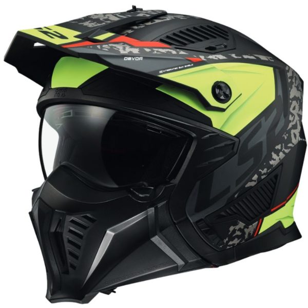 CASCO LS2 OF606 DRIFTER DEVOR M.BLACK H-V YELLOW-06