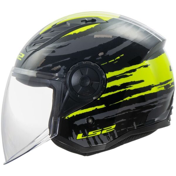 CASCO LS2 OF616 AIRFLOW II BRUSH BLACK H-V YELLOW-06