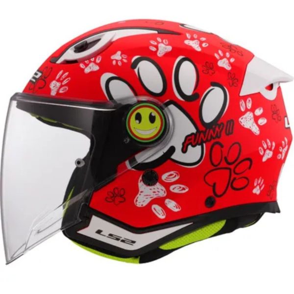 CASCO LS2 OF622 FUNNY II PAWS RED