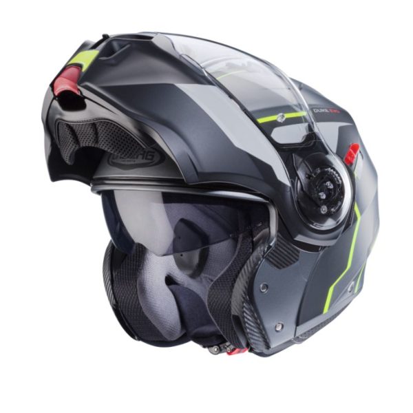 CASCO MODULAR CABERG DUKE EVO MOVE MATT GUN METAL/BLACK/YELLOW FLUO