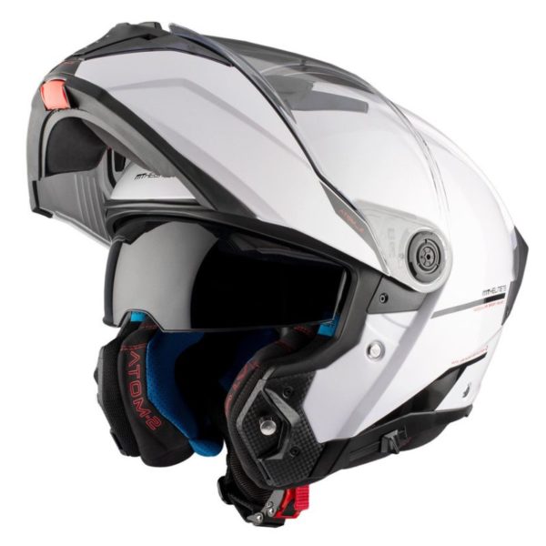 Casco MT ATOM 2 SV SOLID A0 BLANCO BRILLO