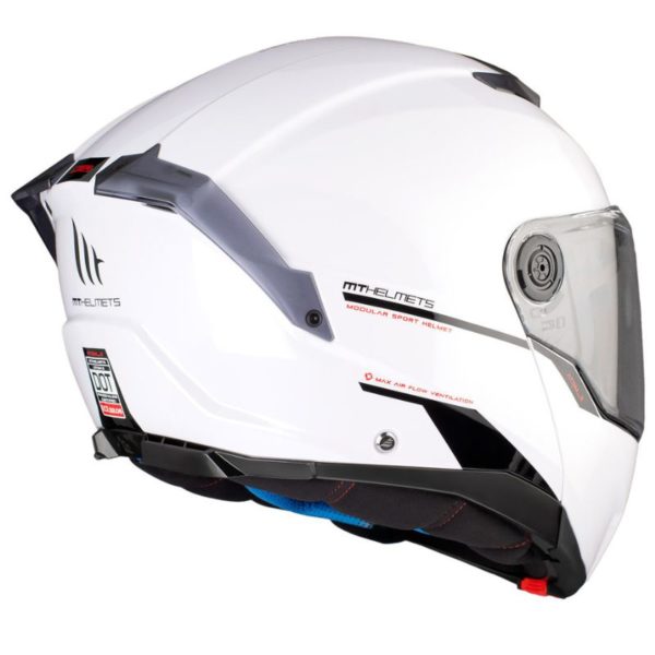 Casco MT ATOM 2 SV SOLID A0 BLANCO BRILLO