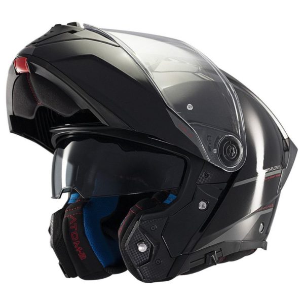 Casco MT ATOM 2 SV SOLID A1 NEGRO BRILLO