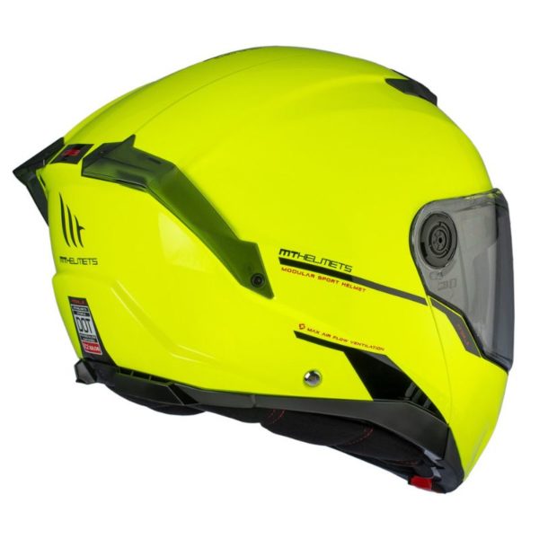 Casco MT ATOM 2 SV SOLID A3 AMARILLO FLUOR BRILLO