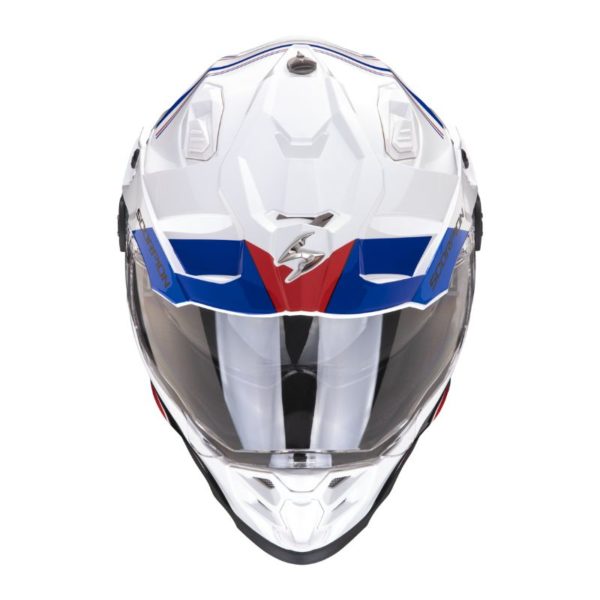 Casco Scorpion ADF-9000 AIR DESERT Blanco Azul Rojo