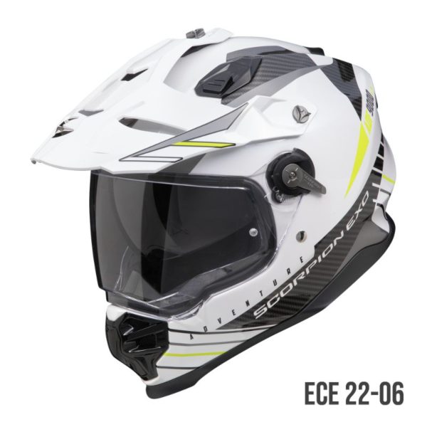 Casco Scorpion ADF-9000 AIR FEAT Blanco-Negro-Amarillo neon