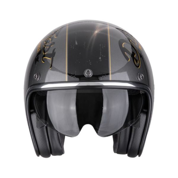 Casco Scorpion BELFAST EVO DRIVE FAST Silver Black Gold