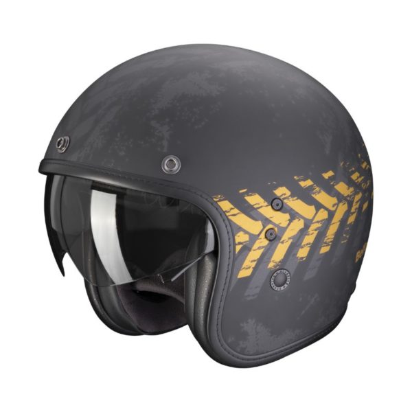 Casco Scorpion BELFAST EVO NEVADA Negro mate Oro