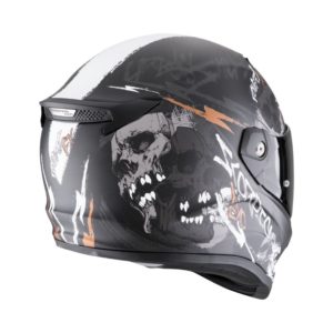 Casco Scorpion COVERT FX SKULLZ  Matt Black Grey Gold