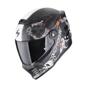 Casco Scorpion COVERT FX SKULLZ  Black Grey Red