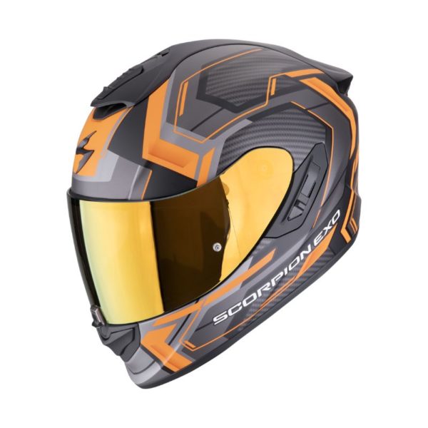 Casco Scorpion EXO-1400 EVO II AIR LINART Matt Black Orange