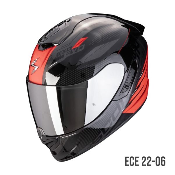 Casco Scorpion EXO-1400 EVO II AIR LUMA Negro-Rojo